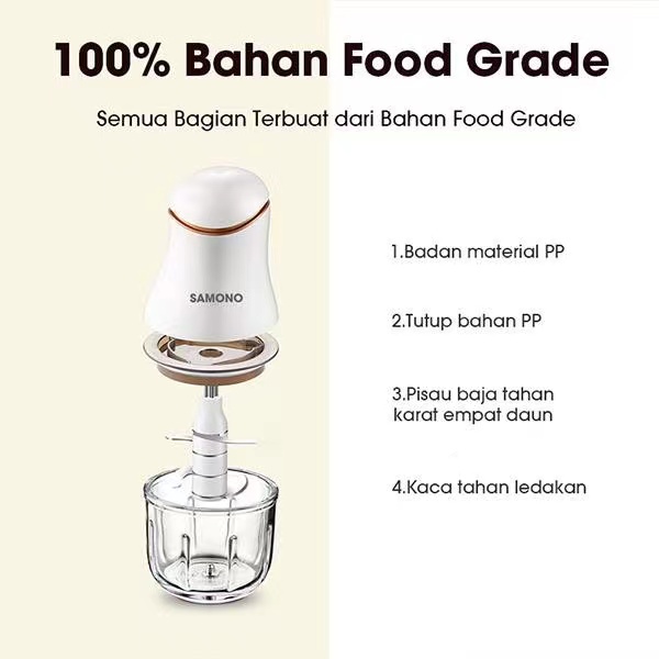 Portable Food Processor Samono SW099 Blender Elektrik Kaca Multifungsi 200 Watt SW-099