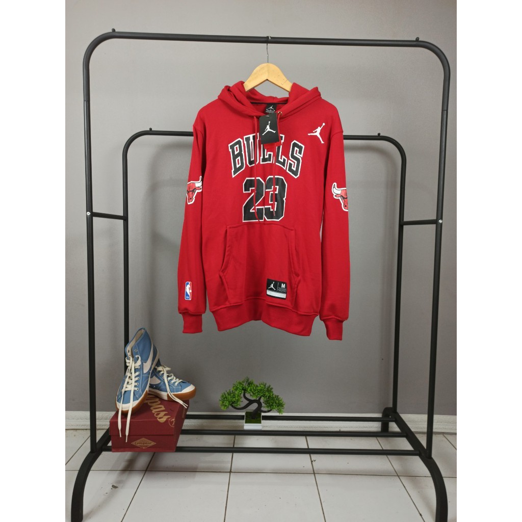 JAKET SWEATER HOODIE AIR JORDAN CHICAGO BULLS 23 MERAH AUTHENTIC TERLARIS TERMURAH
