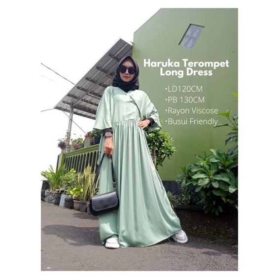 Daster Jumbo Haruka Longdress Ld120cm Bahan Rayon Viscose//Gamis Jumbo super adem lembut//jumbo longdress