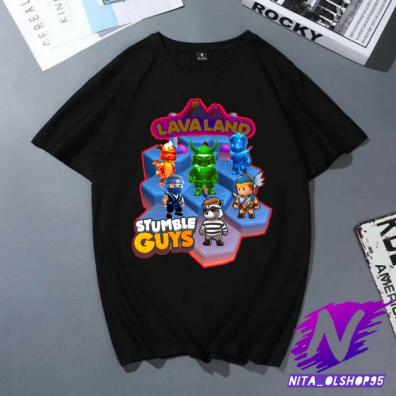 lava land baju kaos anak stumble guys map lava land