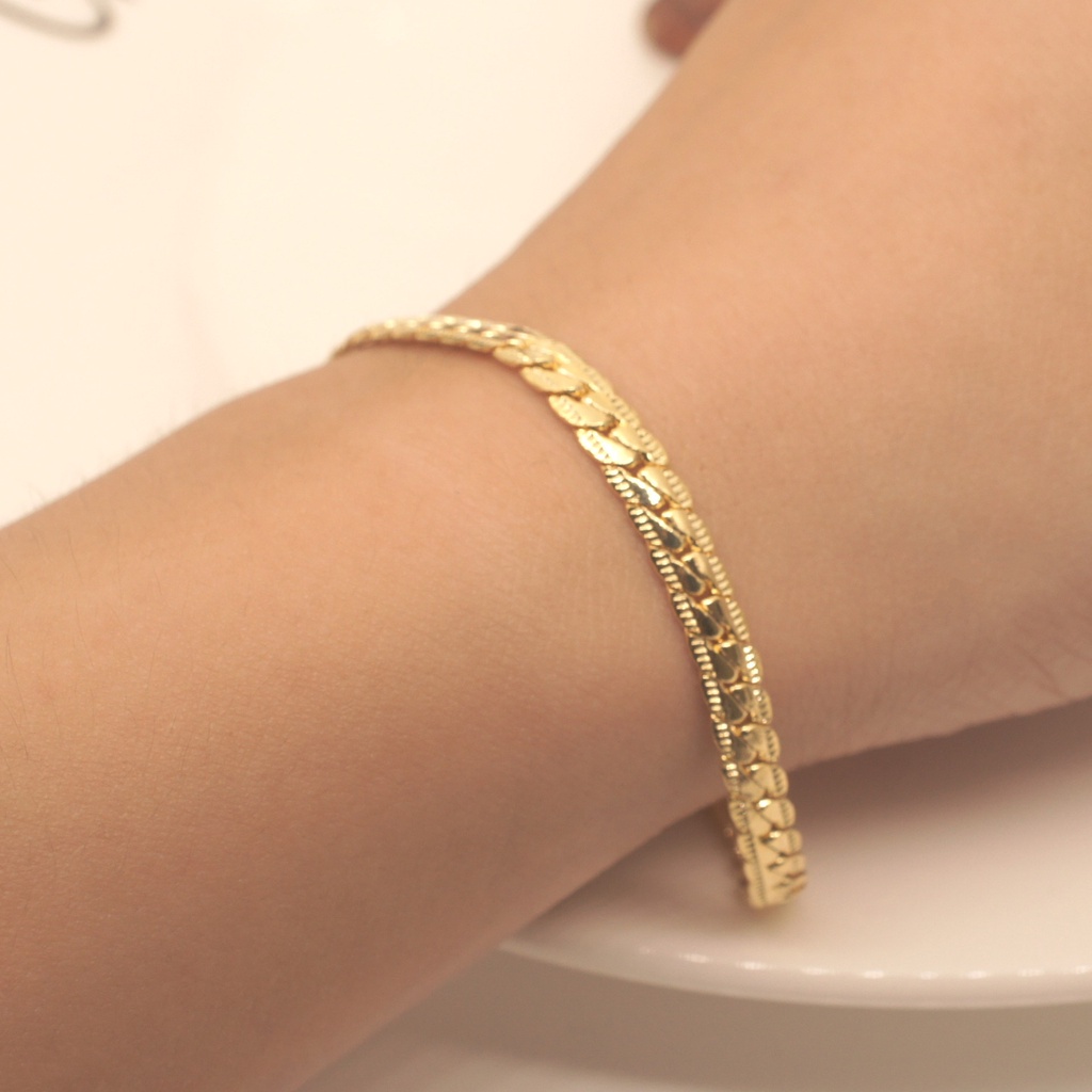 Gelang Bahan Stainless Steel Lapis Emas 18K Panjang 5M Untuk Wanita