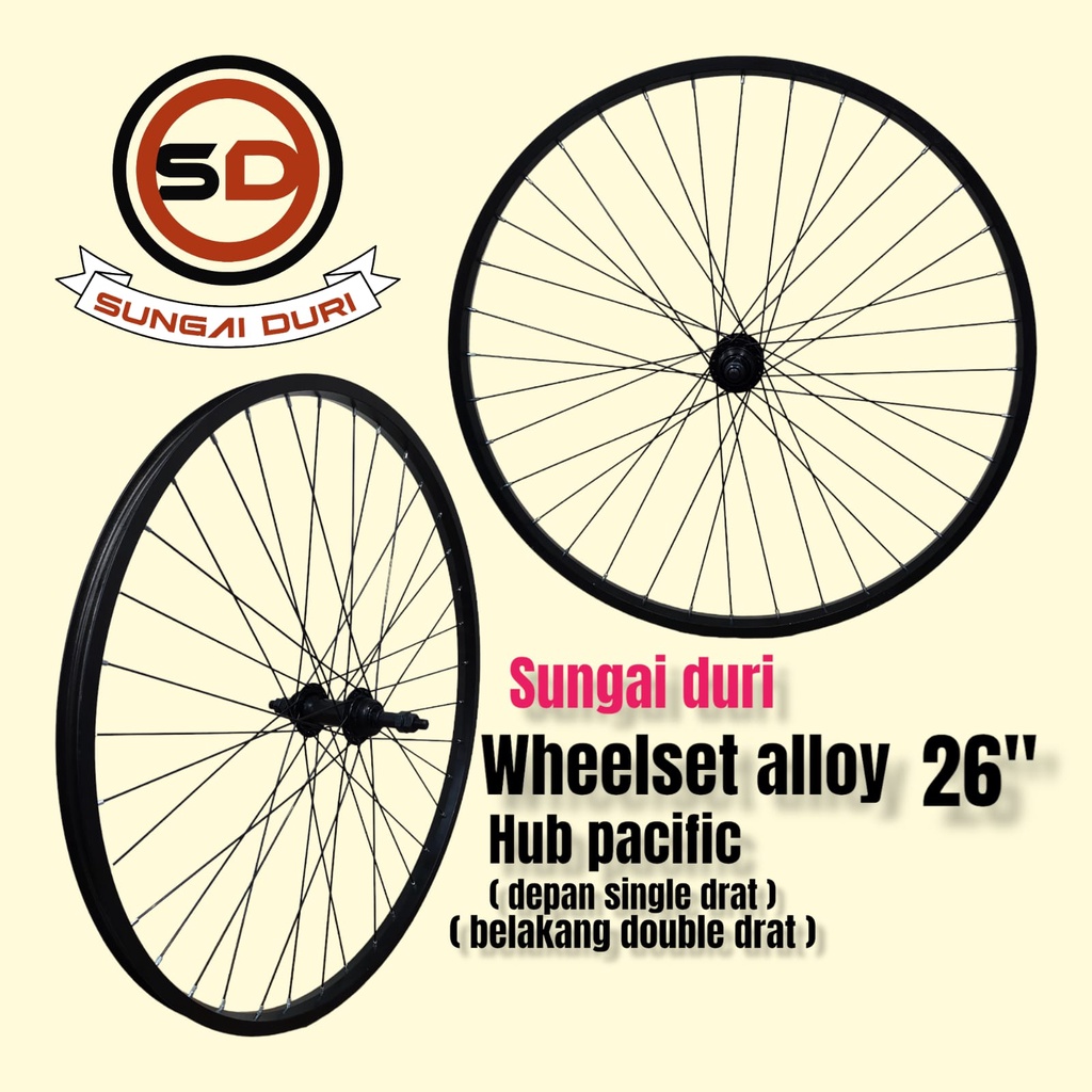 wheelset 26 velg sepeda alloy depan belakang