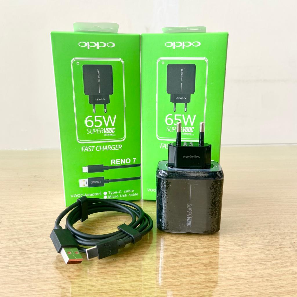 Charger OPPO Reno 7 MICRO &amp; TYPE C 65W Super Vooc Fast charging Original