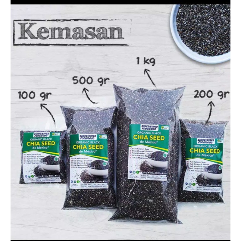 

Chia seeds black organic Mexico 100 gr - pure black chia seeds mexico