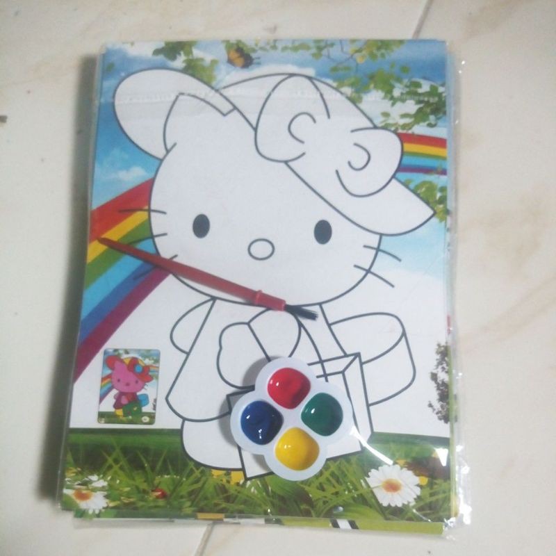 

mainan murah buku mewarnai cat air tebal banyak karakter