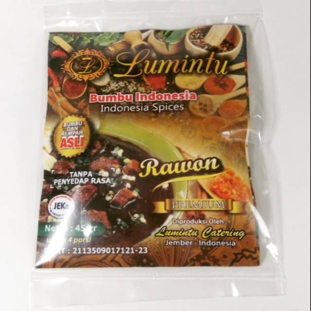 

Lumintu bumbu instan rawon 45 gram