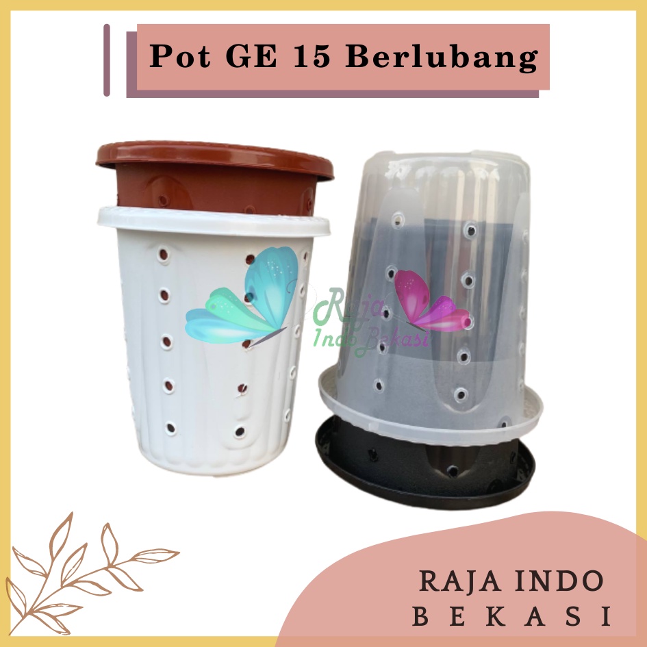 Rajaindobekasi Pot Yogap 13 Putih Bening Transparan Merah Bata Merah Coklat Terracota Terracotta Berlubang