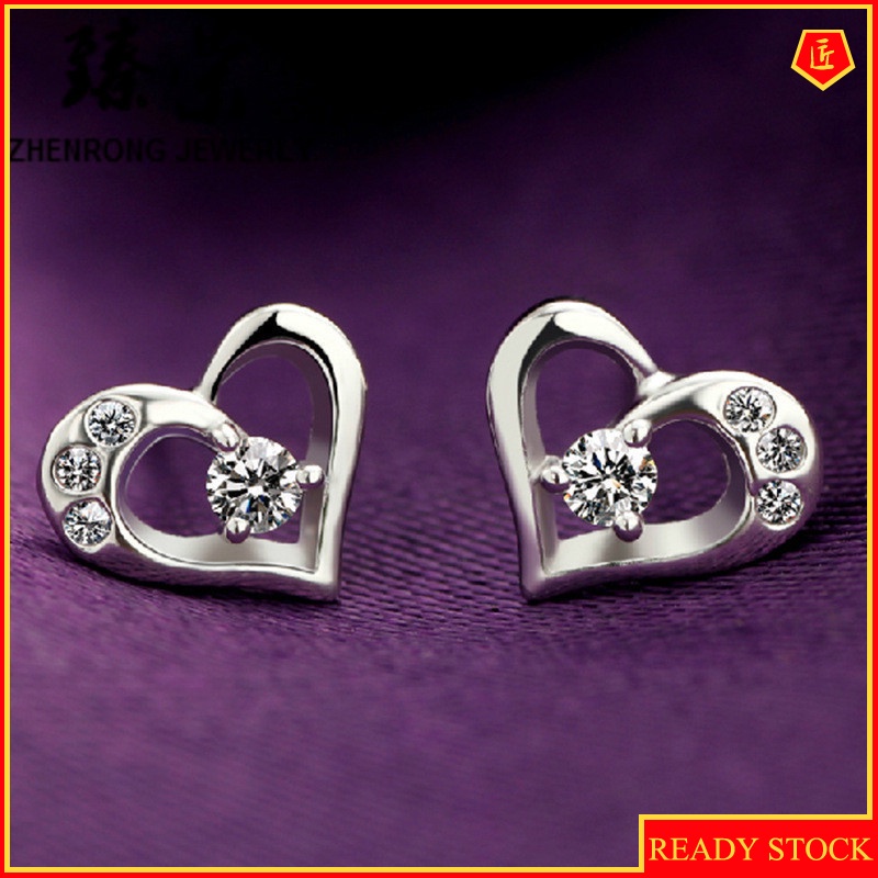 [Ready Stock]Graceful and Fashionable Silver Crystal Earrings