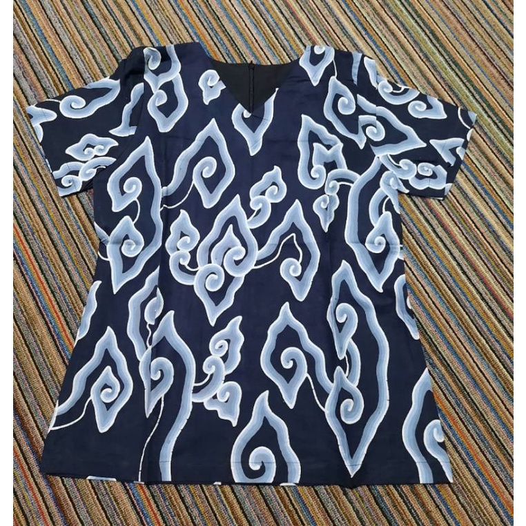 atasan blouse batik tulis mega mendung wanita modern