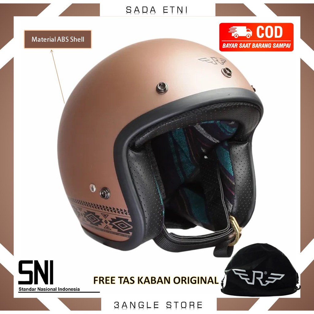 Promo Helem Bogo Helm Retro Helmet Jadul SNI Lawas Clasic Klasik Clasik Classic Jaman Dulu Sada Etni