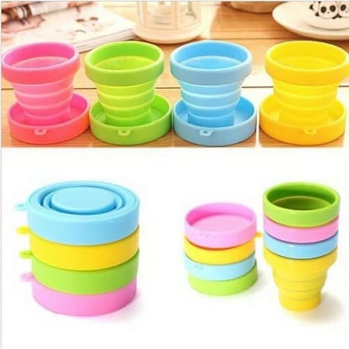 Silicone Folding Cup Gelas Lipat Silikon Portable Travel Cup