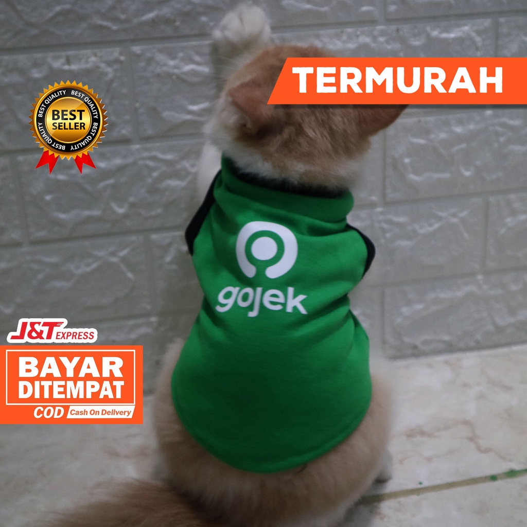 [REKOMENDASI] BAJU KUCING BAJU ANJING KELINCI MOTIF GOJEK GRAB