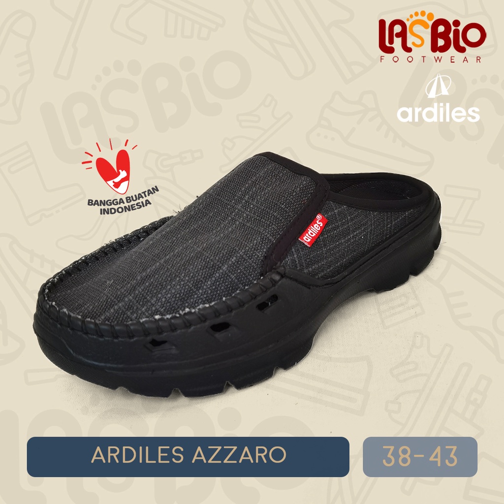 Ardiles Sepatu Selop Slipon Mules Kasual Cowok Bahan Kanvas