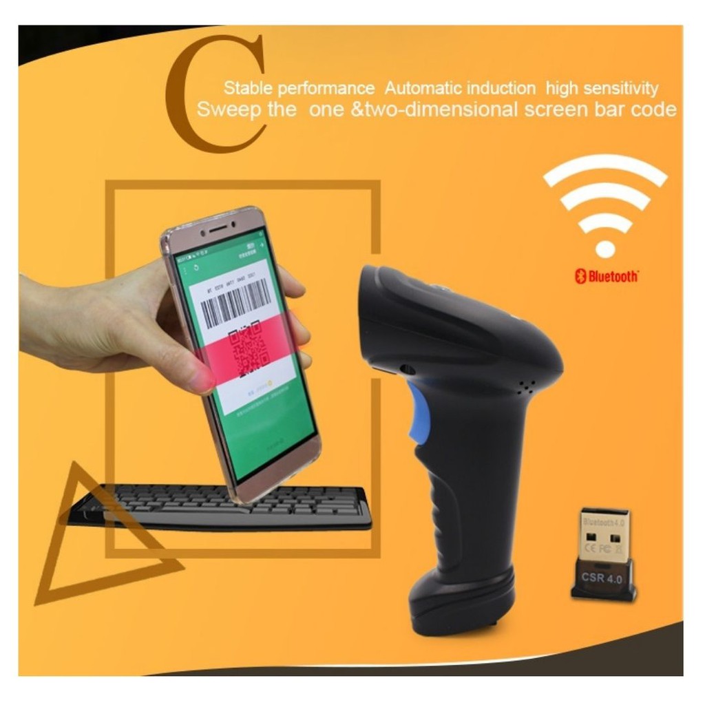 Barcode Scanner 1D 2D Wireless Bluetooth QR  &amp; Non Wireless PC Laptop HP Supermarket 111130