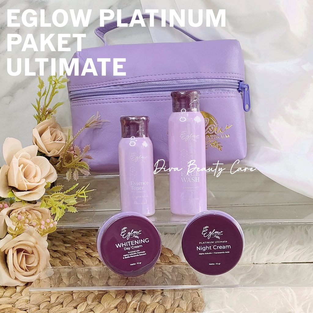 PAKET EGLOW PLATINUM WHITENING//ACNE//ULTIMATE (BISA ECER!!!)