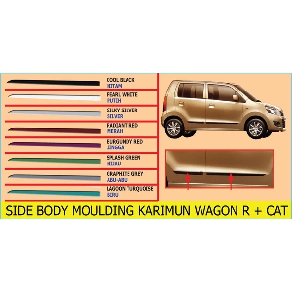 LB/WR- KARIMUN WAGON R SIDE BODY MOULDING WAGON R AKSESORIS SUZUKI KARIMUN WAGON R LIS BODY SAMPING