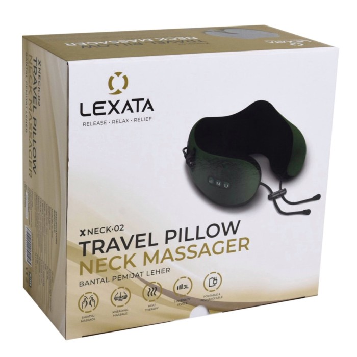 Bantal Leher - Lexata Neck Massage Electric Travel Pillow Bantal Pijat Leher