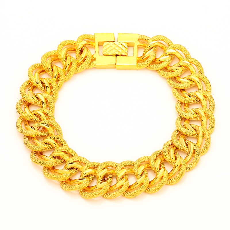 Gelang Model Lebar Twist 24K Gaya Dubai Untuk Pria