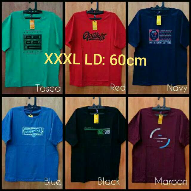 Kaos Oblong Super Jumbo 4L / XXXL dan 6L Ld:60cm dan Ld 65cm kaos bapak pria besar big size