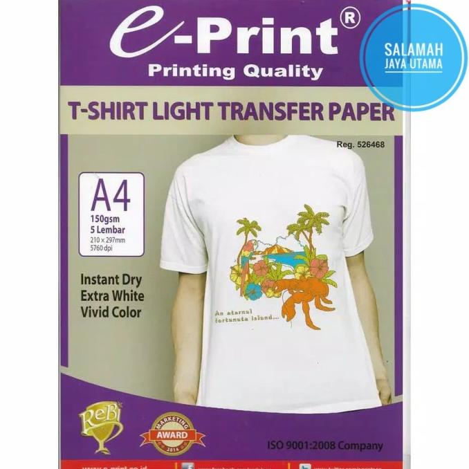 

e-Print T-Shirt Transfer Paper Light A4 Slmh5 dijamin