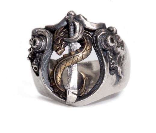 Cincin Bahan Stainless Steel Gaya Punk Gothic Untuk Pria