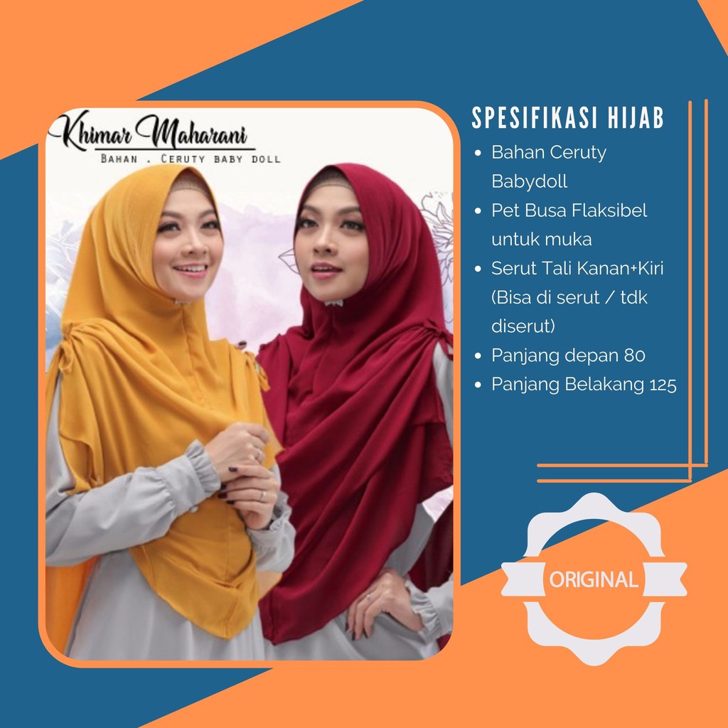 Khimar Syari Jumbo 2 Layer Jilbab Jumbo 2 layer Kerudung Syari  2 Layer Ceruty Baby Doll Maharani