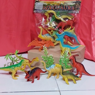 Image of thu nhỏ mainan hewan dinosaurus dino bahan plastik isi 8 dino + pohon - JURASIC PARK #2