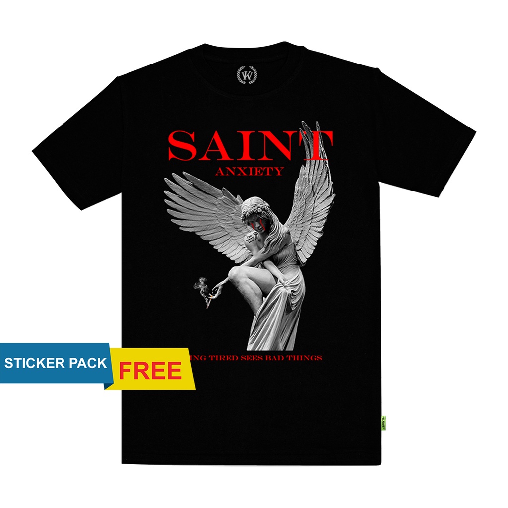 Kaos Pria Saint Anxiety Unisex | Kaos Pria Casual Premium | T-Shirt Pria Saint Anxiety | Kw2020.co
