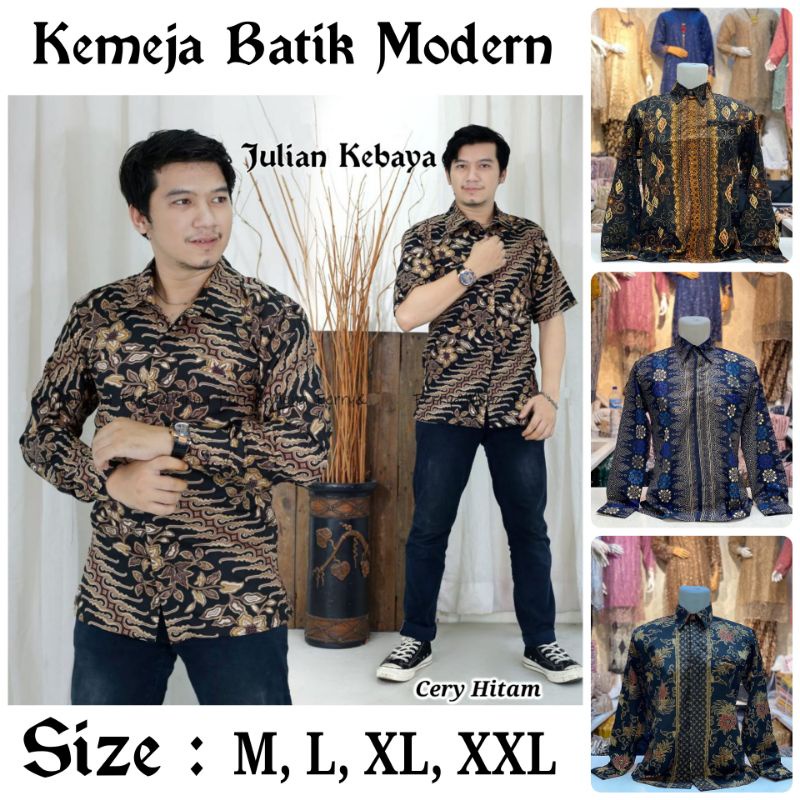 KEMEJA BATIK PRIA MODERN LENGAN PANJANG / BAJU BATIK PRIA / KEMEJA BATIK TERBARU / HEM BATIK MODERN 