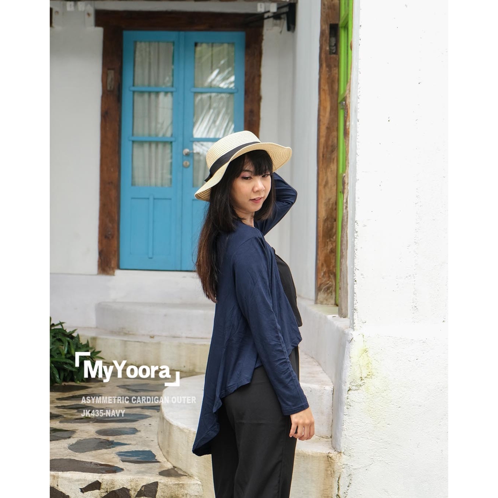 MyYoora Pocket Basic Cardigan Outer Wanita JK461/JK435/JK439-ASYMMETRIC-NAVY