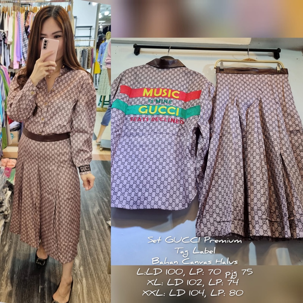 Setelan Rok Premium Bahan Kanvas / Fashion Import Wanita