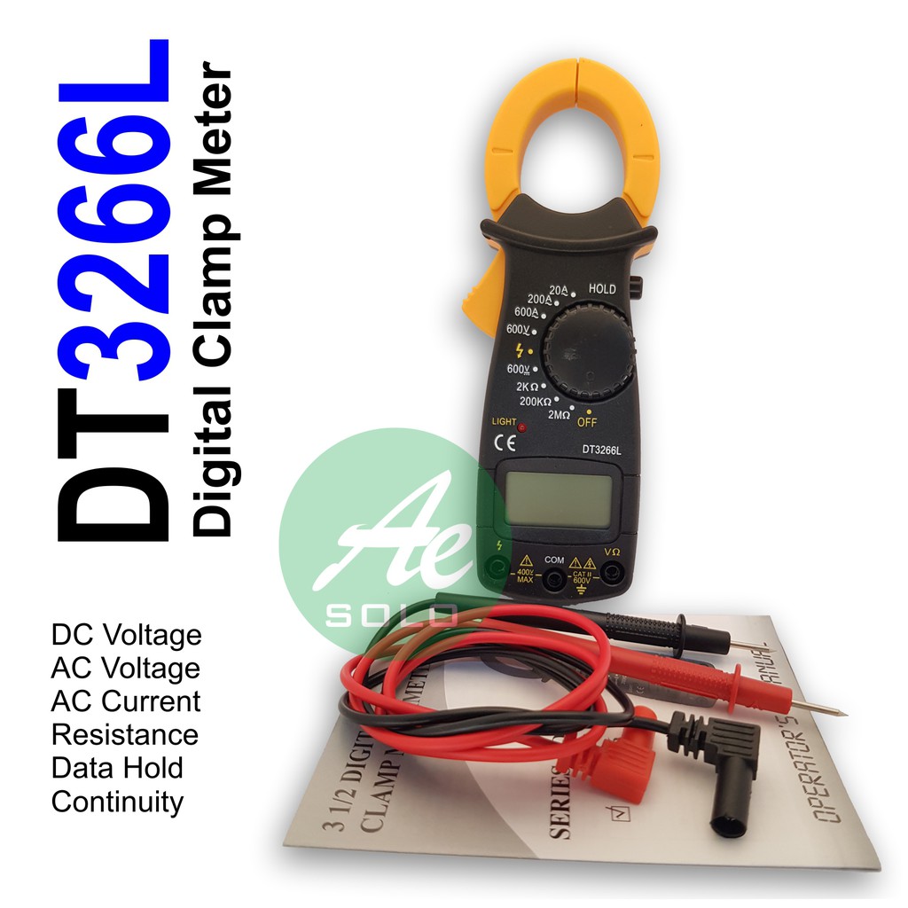 Digital Clamp Meter Tang Ampere Multitester DT3266L DT3266F