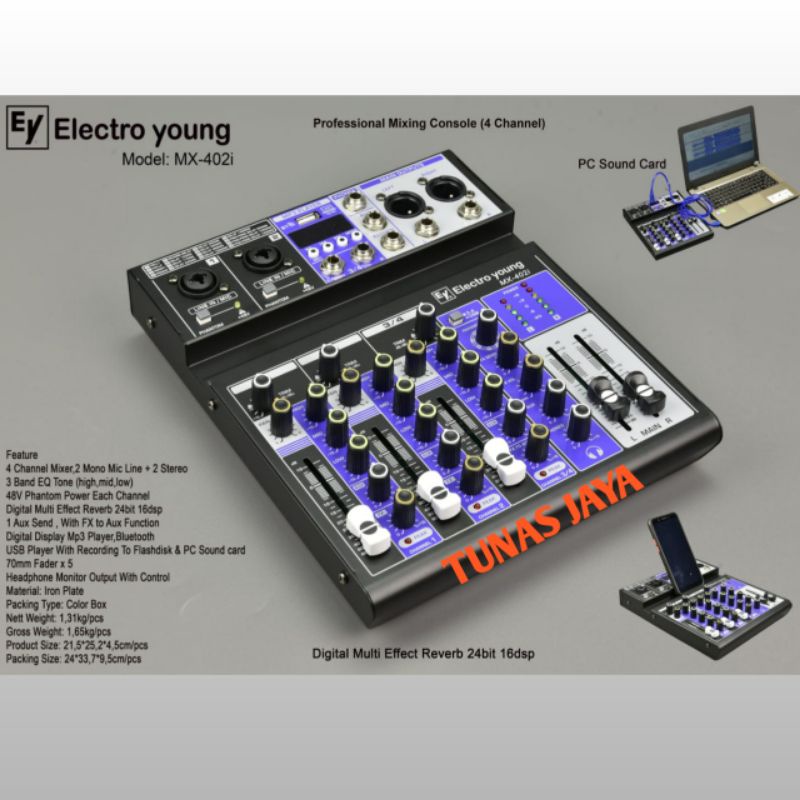 MIXER ELECTRO YOUNG MX402I ORIGINAL MIXER ELECTRO YOUNG MX402 I MIXER 4 CAHNNEL ELECTRO YOUNG MX 402