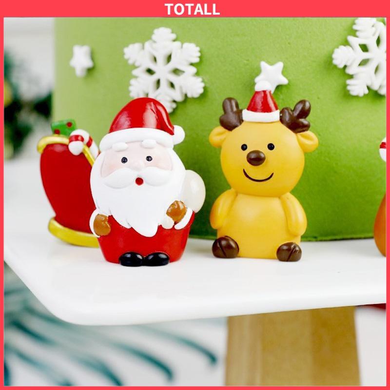 COD Topper Kue Desain Elk Gift Box Shape Merry Christmas Bahan Resin Untuk Dekorasi-Totall