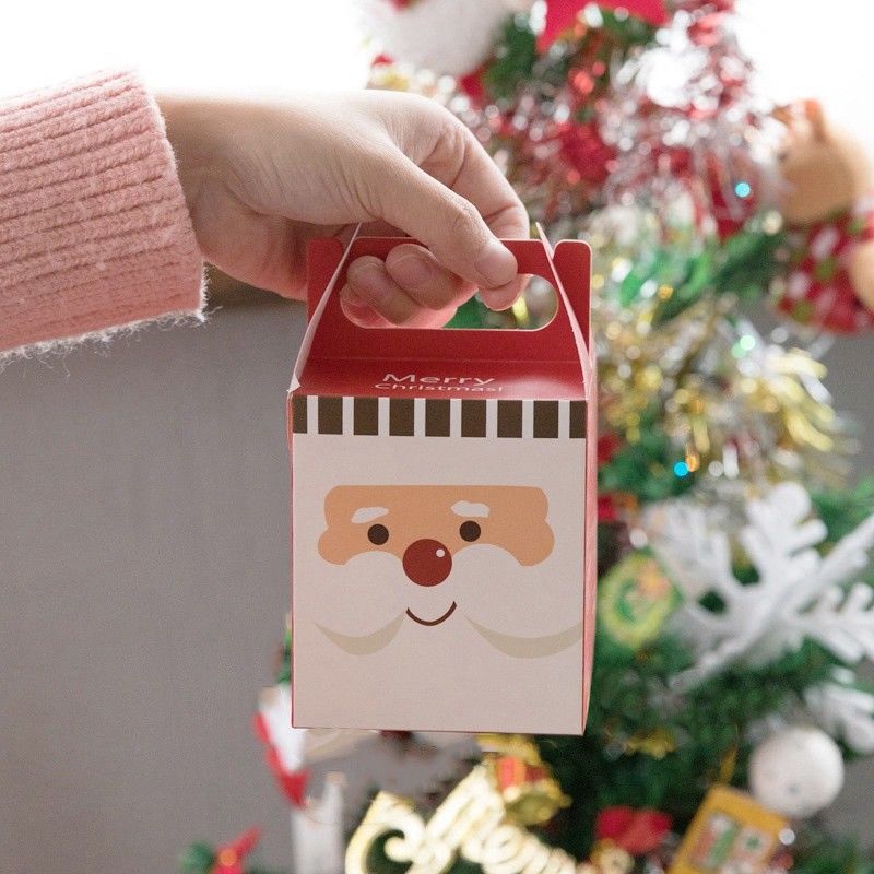 Kotak Kemasan Permen / Snack Portable Motif Santa Claus Untuk Dekorasi Natal