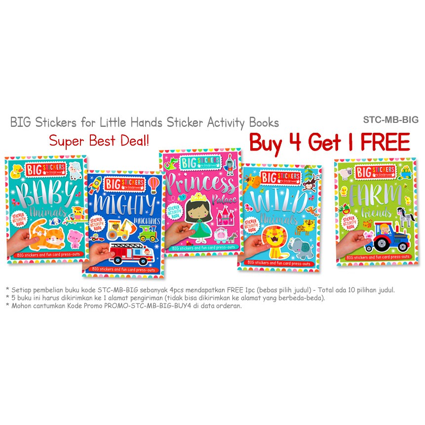 

BUKU STICKER ANAK Sticker Activity Book - Big Sticker for Little Friends (animals, princess, etc)