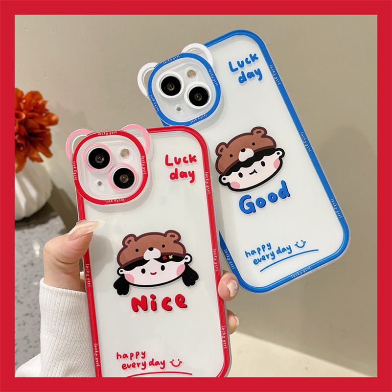 Soft Case Silikon Motif Kartun Beruang Untuk iPhone 13 12 11 Pro Max X Xr Xs Max SE 2020 8 7 6 6s Plus