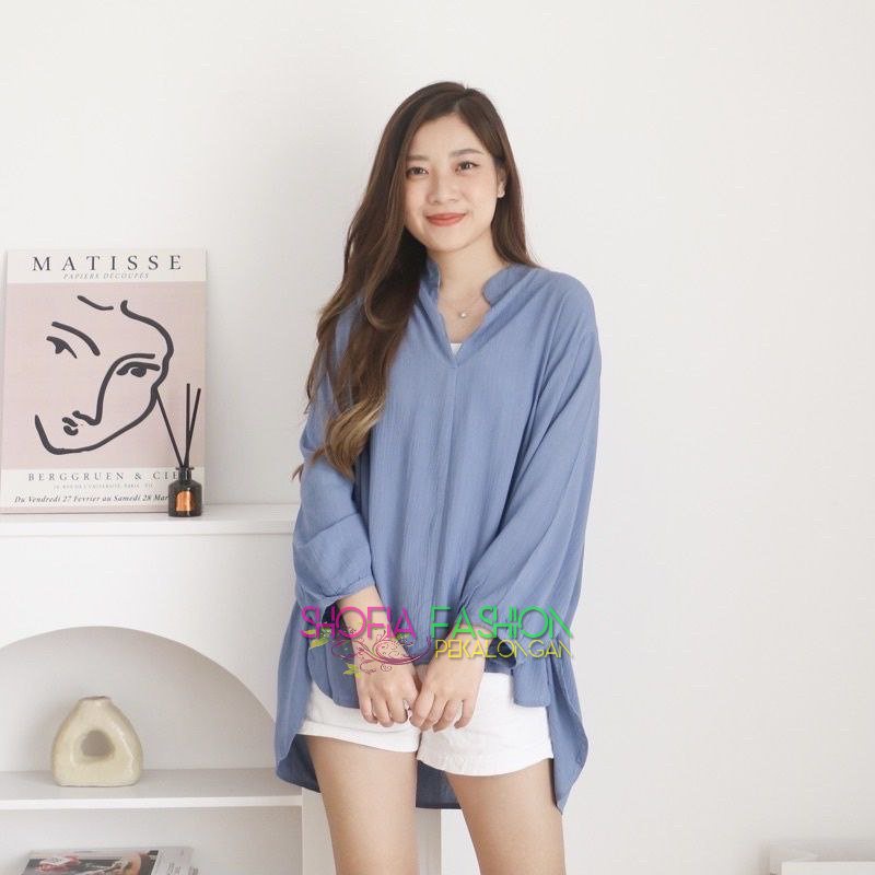 HOT SALE!!! PAKAIAN WANITA POLOS MURAH CRINKLE AIRFLOW OVERSIZE PREMIUM BLOUSE HITS SELEBGRAM TERBARU