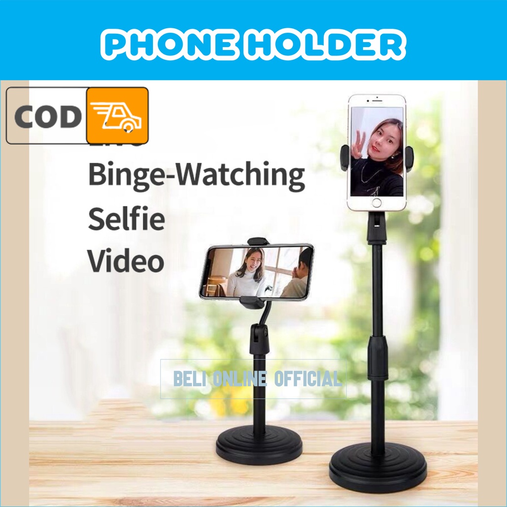 Holder Hp Dudukan Handphone / Phone Holder Microphone Stand / Penyangga Hp Untuk Nonton