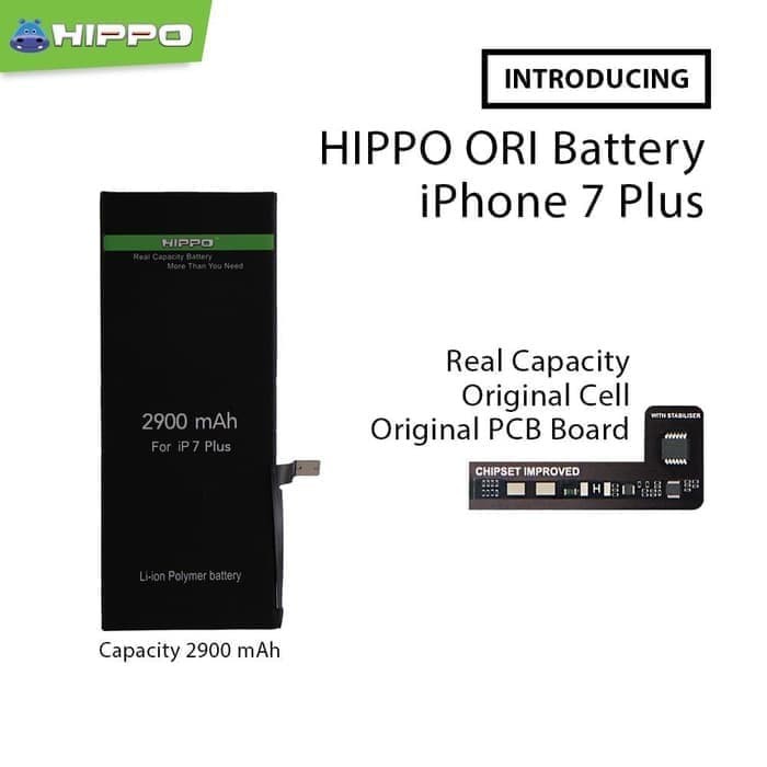 DISKON BATTERY BATRE BATERAI HIPPO APPLE IPHONE 7 PLUS / 7+ 2900MAH ORIGINAL