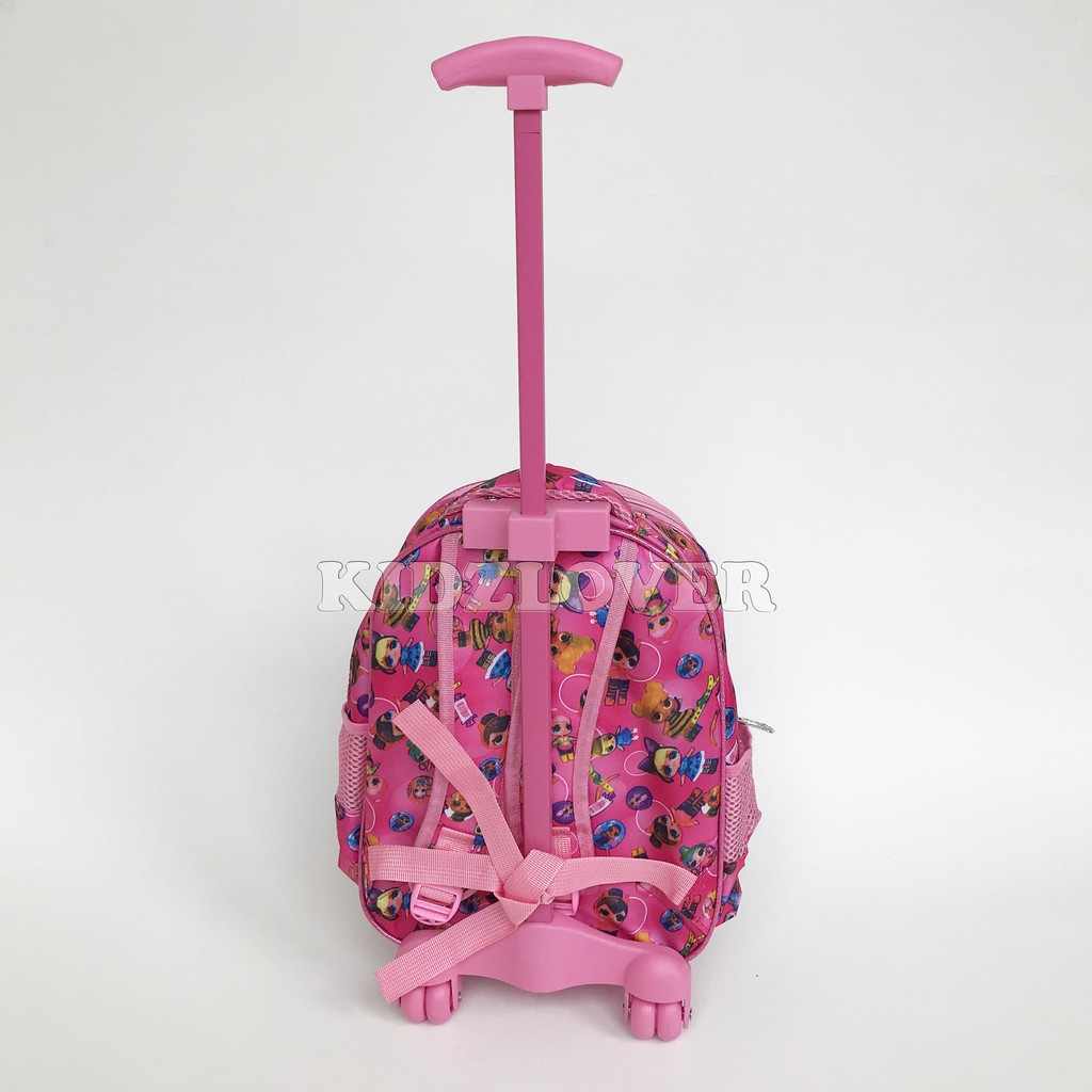 Tas Sequin Usap Koper Ransel Anak Sekolah SD/TK Trolley Dorong Troli