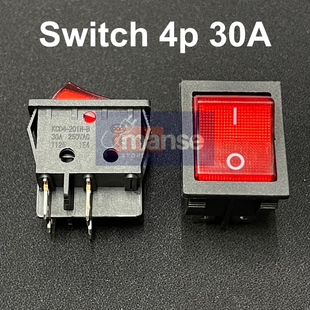 Saklar 4 Kaki On Off 30A (GRADE A) / Switch 4 pin 30A Besar Mesin Las