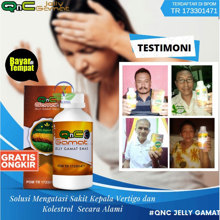 OBAT VERTIGO, HIPERTENSI, MIGRAIN, SAKIT KEPALA, DARAH TINGGI - Q N C  HERBAL ALAMI BERKHASIAT - COD