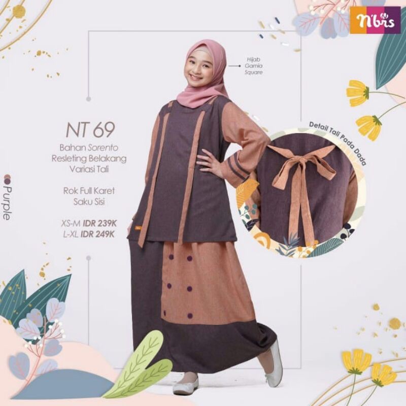 BISA COD - Gamis Remaja Nibras NT 069 Setelan Nibras NT 69 Fashion Muslim