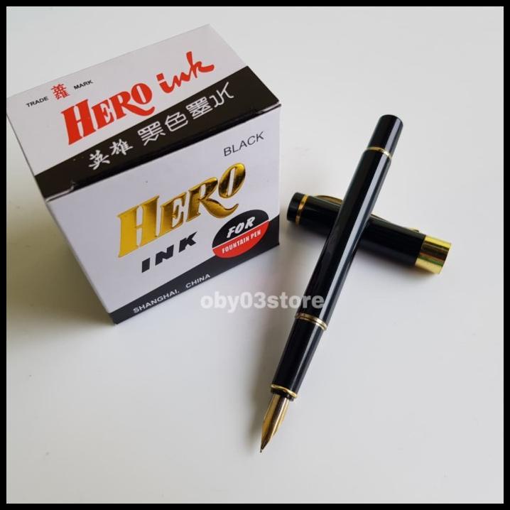 

Force | Paket Klik..Fountain Pen 021 Black Dan Tinta Hero Ink 50Ml Pena Pulpen
