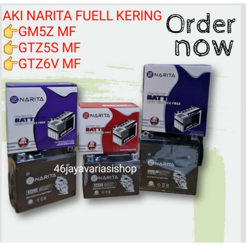 AKI KERING NARITA GTZ5S GM5Z GTZ6V AKI FUELL KERING AKI MOTOR NARITA AKI MURAH