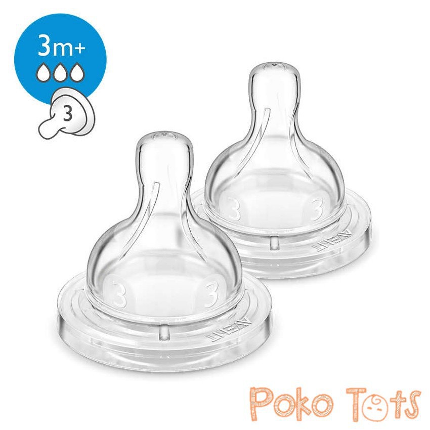 Philips Avent Classic Teats 3m+ Medium Flow Isi 2 Nipple Teat Dot WHS