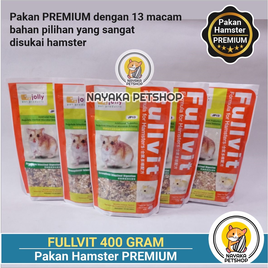 Fullvit 400 gr Pakan Premium Hamster Hamfood Makanan Mix