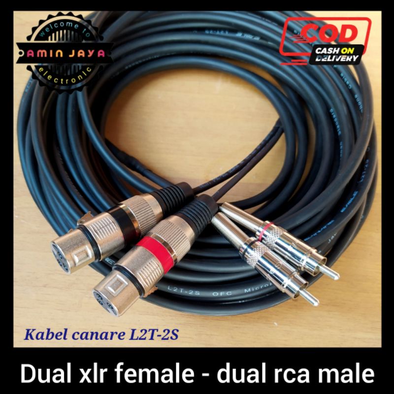 Dual xlr female to dual rca male kabel canare