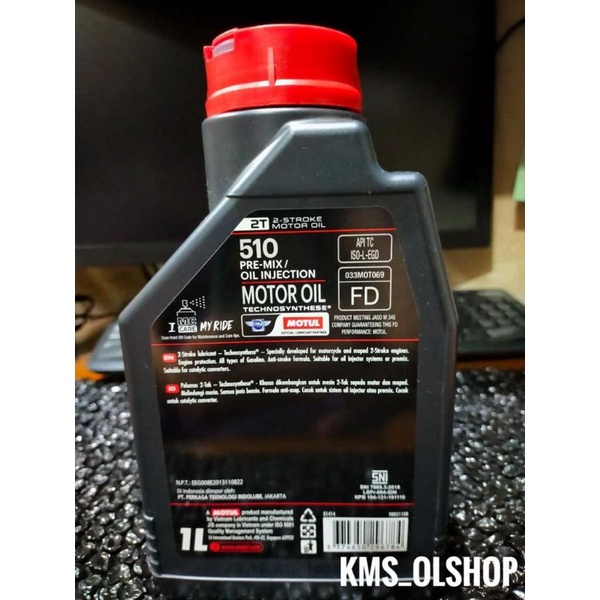 Oli Motul 510 Technosynthese 2T 1 Liter Oli Samping 2T Motor 2 Tak Pelumas motor 2T